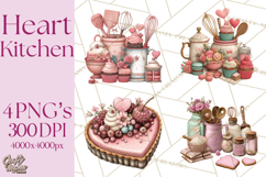 Valentine Baking Clipart, Sweet Treats Clip Art PNG Product Image 1