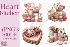 Valentine Baking Clipart, Sweet Treats Clip Art PNG Product Image 1