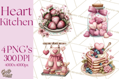 Valentine Baking Clipart, Sweet Treats Clip Art PNG Product Image 1