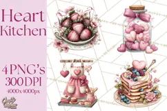 Valentine Baking Clipart, Sweet Treats Clip Art PNG Product Image 1
