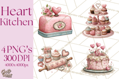 Valentine Baking Clipart, Sweet Treats Clip Art PNG Product Image 1