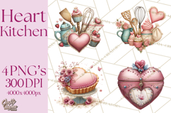 Valentine Baking Clipart, Sweet Treats Clip Art PNG Product Image 1