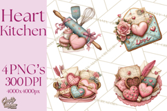 Valentine Baking Clipart, Sweet Treats Clip Art PNG Product Image 1