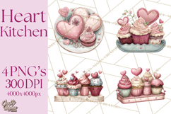 Valentine Baking Clipart, Sweet Treats Clip Art PNG Product Image 1