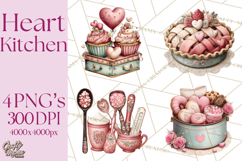 Valentine Baking Clipart, Sweet Treats Clip Art PNG Product Image 1