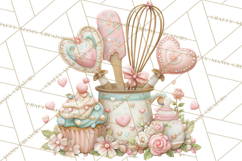Valentine Baking Clipart, Cute Valentine Baker Character Png Product Image 2