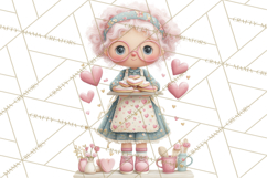 Valentine Baking Clipart, Cute Valentine Baker Character Png Product Image 3
