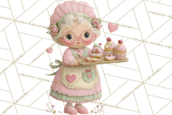 Valentine Baking Clipart, Cute Valentine Baker Character Png Product Image 5