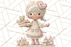 Valentine Baking Clipart, Cute Valentine Baker Character Png Product Image 2