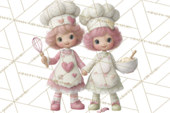 Valentine Baking Clipart, Cute Valentine Baker Character Png Product Image 5