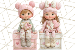 Valentine Baking Clipart, Cute Valentine Baker Character Png Product Image 4