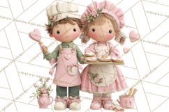 Valentine Baking Clipart, Cute Valentine Baker Character Png Product Image 3