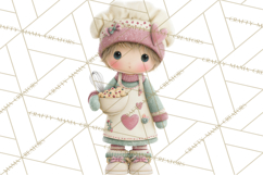 Valentine Baking Clipart, Cute Valentine Baker Character Png Product Image 5