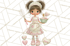 Valentine Baking Clipart, Cute Valentine Baker Character Png Product Image 2