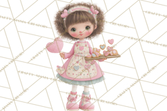 Valentine Baking Clipart, Cute Valentine Baker Character Png Product Image 2