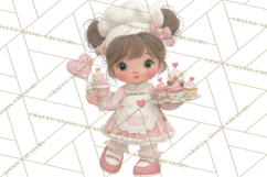 Valentine Baking Clipart, Cute Valentine Baker Character Png Product Image 3