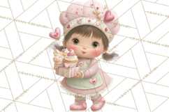 Valentine Baking Clipart, Cute Valentine Baker Character Png Product Image 5