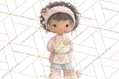 Valentine Baking Clipart, Cute Valentine Baker Character Png Product Image 2