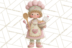 Valentine Baking Clipart, Cute Valentine Baker Character Png Product Image 4