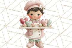 Valentine Baking Clipart, Cute Valentine Baker Character Png Product Image 5