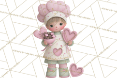 Valentine Baking Clipart, Cute Valentine Baker Character Png Product Image 4