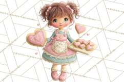 Valentine Baking Clipart, Cute Valentine Baker Character Png Product Image 3