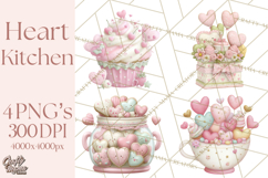 Valentine Baking Clipart, Cute Valentine Baker Character Png Product Image 1