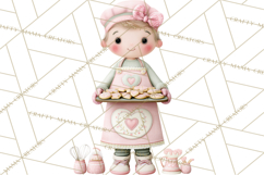 Valentine Baking Clipart, Cute Valentine Baker Character Png Product Image 5
