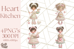 Valentine Baking Clipart, Cute Valentine Baker Character Png Product Image 1