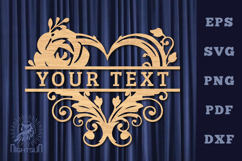 Heart Lasercut Split Monogram SVG Product Image 1