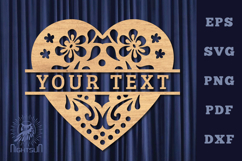 Heart Lasercut Split Monogram SVG Product Image 1