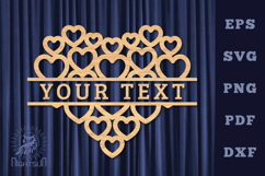 Heart Lasercut Split Monogram SVG Product Image 1