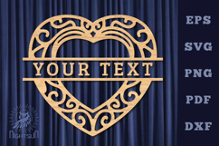 Heart Lasercut Split Monogram SVG Product Image 1