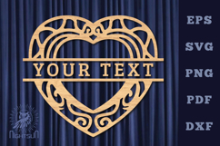 Heart Lasercut Split Monogram SVG Product Image 1