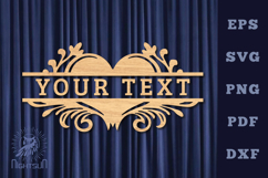 Heart Lasercut Split Monogram SVG Product Image 1