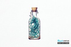 Hippocampus Glass Bottle Sublimation PNG Clipart Product Image 1