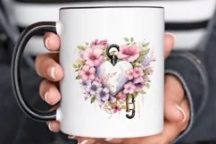 Heart Lock with Flowers Sublimation PNG Clipart Product Image 2