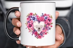 Heart Lock with Flowers Sublimation PNG Clipart Product Image 2