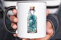 Hippocampus Glass Bottle Sublimation PNG Clipart Product Image 2