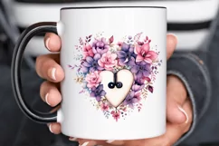 Heart Lock with Flowers Sublimation PNG Clipart Product Image 2