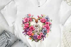 Heart Lock with Flowers Sublimation PNG Clipart Product Image 3