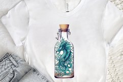 Hippocampus Glass Bottle Sublimation PNG Clipart Product Image 3