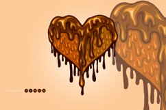 Heart love dripping chocolate svg Product Image 1