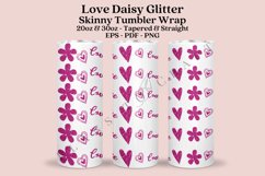 heart love pink glitter valentine skinny tumbler sublimation design for 20oz and 30oz skinny tumbler sublimation wrap