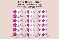 heart love pink glitter valentine skinny tumbler sublimation design for 20oz and 30oz skinny tumbler sublimation wrap