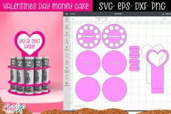 Heart Money Cake SVG| Valentines Day SVG |Money Cake Holder Product Image 2