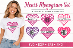Valentine SVG - Pattern Heart Valentine Monogram SVG Frames Product Image 1