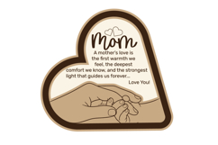Heart Mothers Day Decoration with Special Message Laser Cut Product Image 2