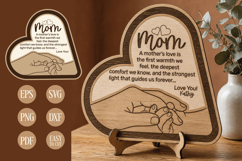 Heart Mothers Day Decoration with Special Message Laser Cut Product Image 1