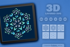 Heart of Snowflake Mandala Layered Papercut Product Image 2